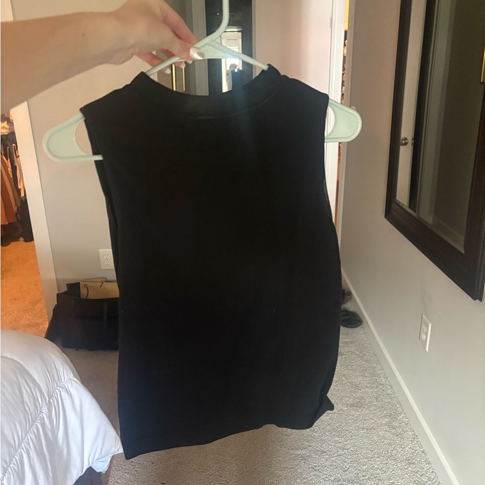 Ann Taylor Black Sleeveless Mock Neck Tank